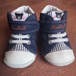 Miki House Double_B First Walker baby toddler Shoes Embroidered British Style